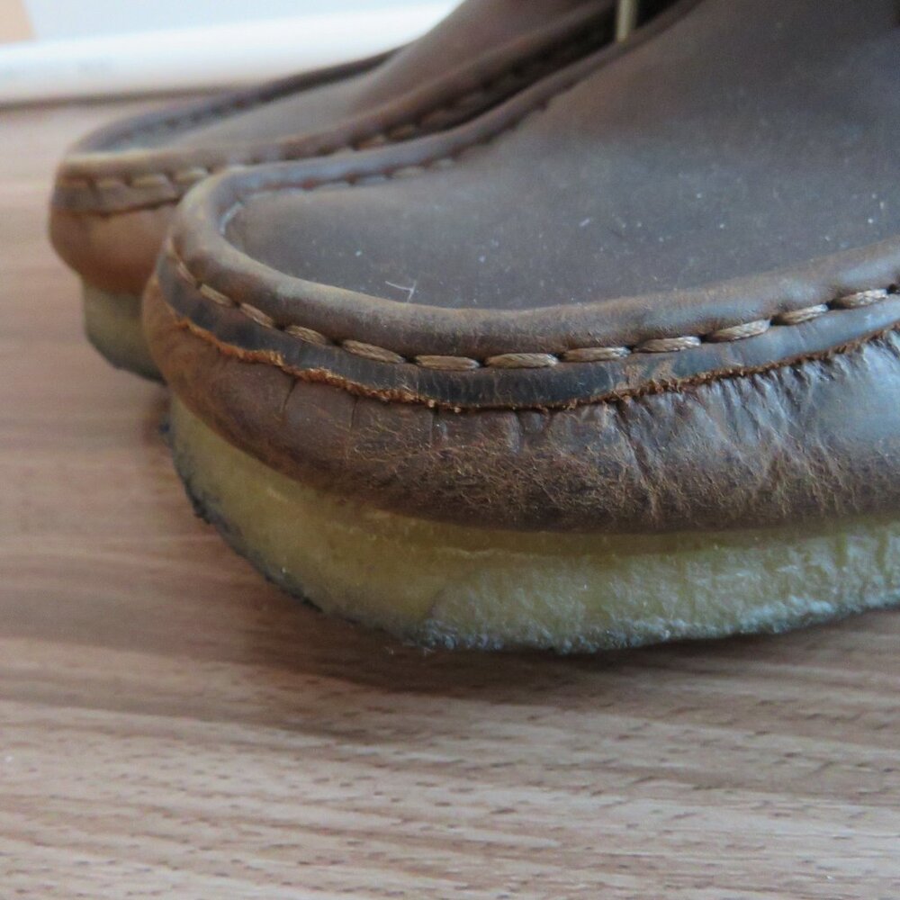 CLARKS ORIGINALS Wallabee Chukka Shoes in Brown Leather - Men's Size US 9 - Picture 4 of 15